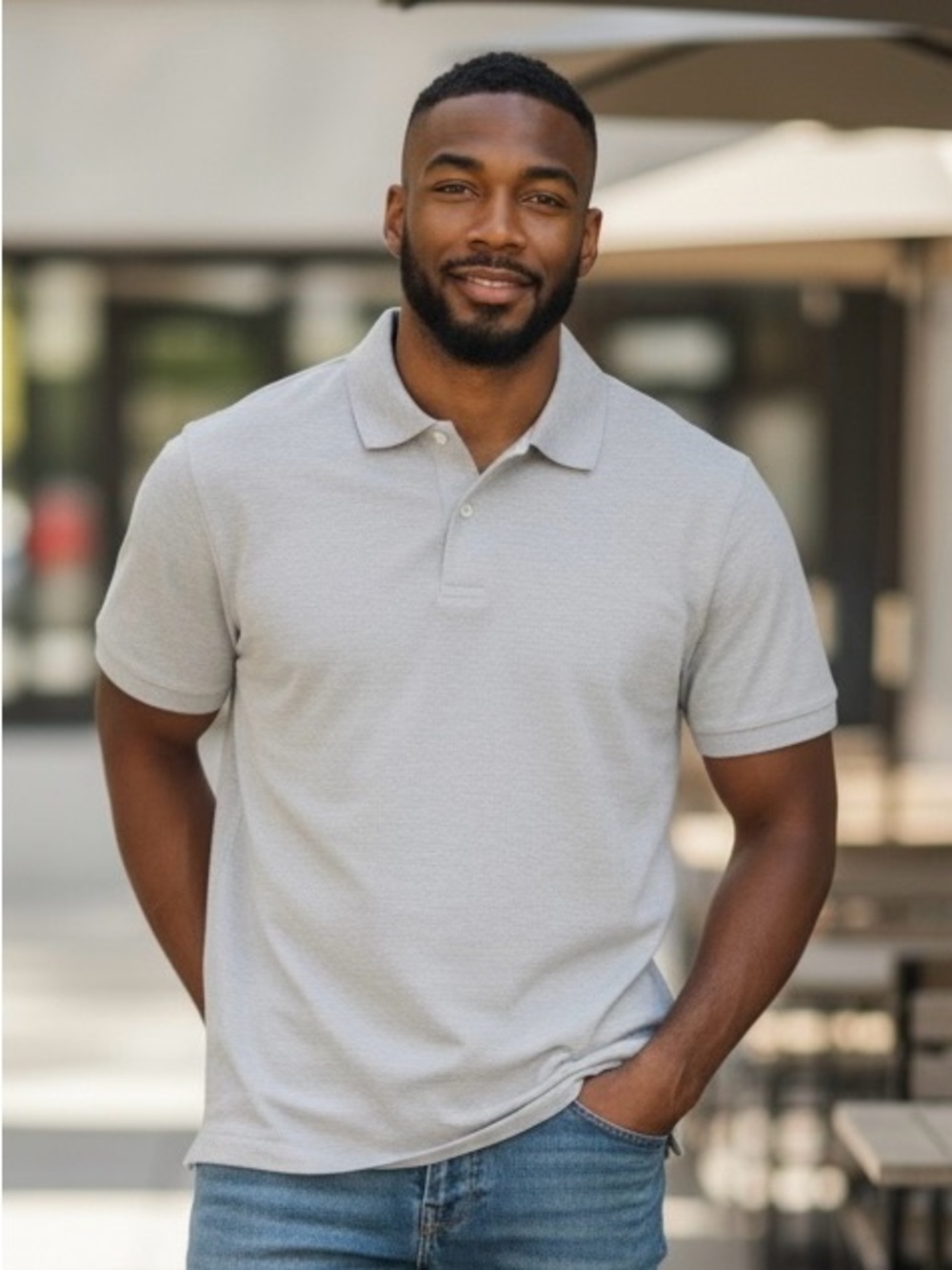 Axist Men's Light Gray Polo Shirt
